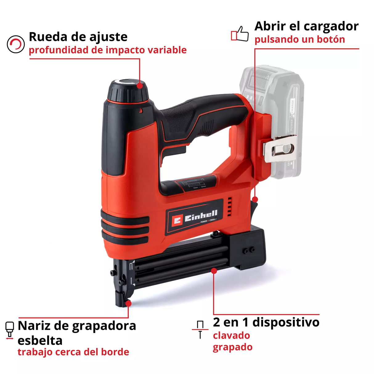 Clavadora Engrampadora Inalám (Bat 2,5Ah) Einhell TE-CN 18 LI SOLO