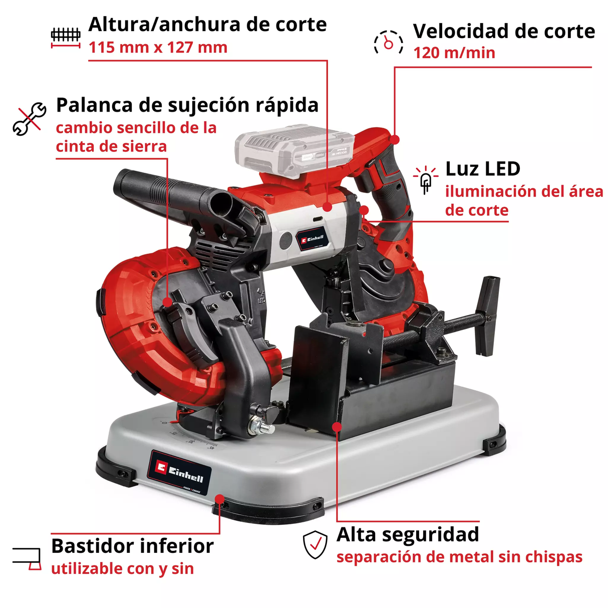 Sierra Sin Fin Horizontal Ina Einhell Te-mb 18/127 U Li-solo