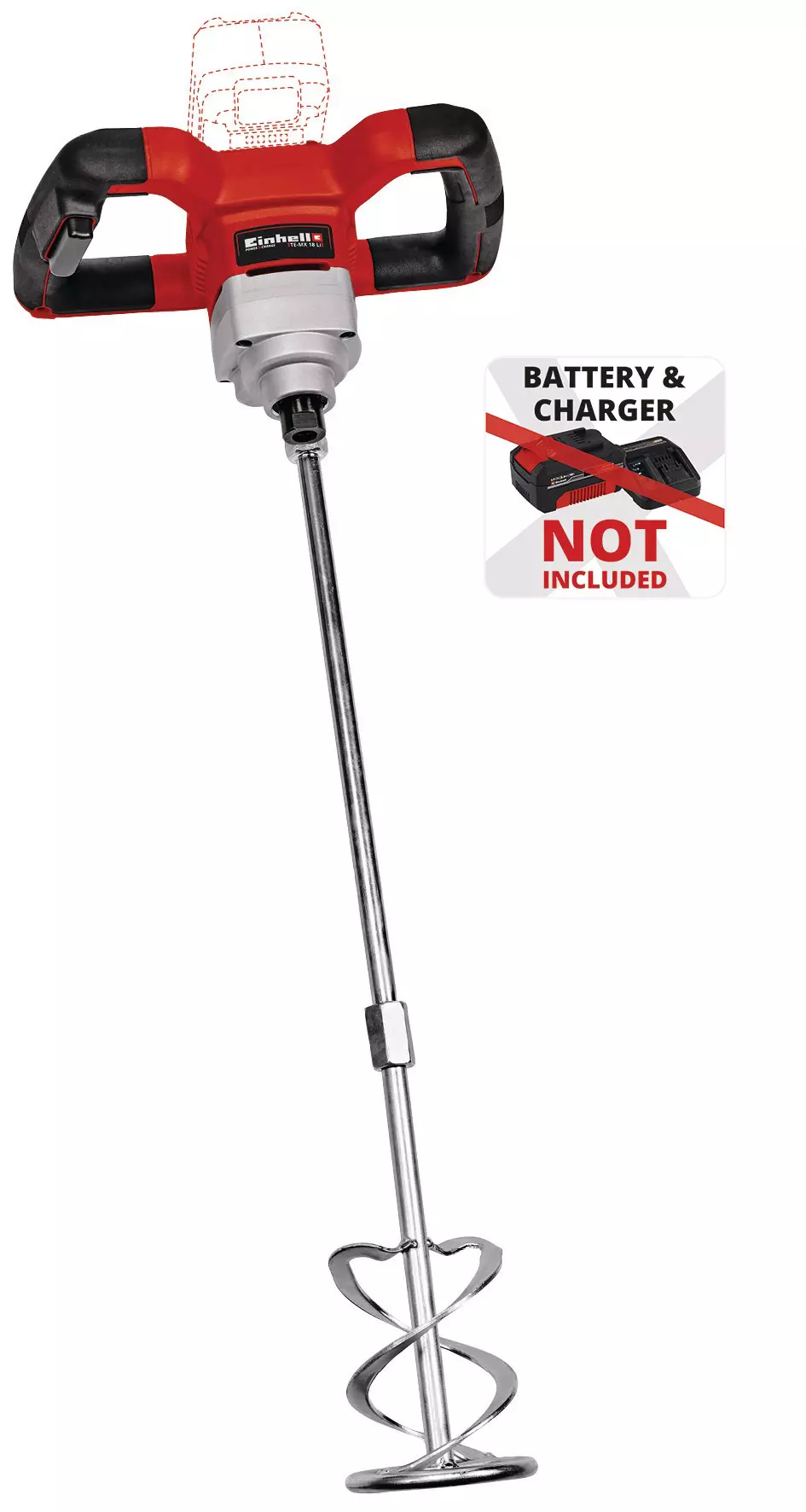 Mezclador Inalám de Pintura y Mortero c/Mecha Einhell TE-MX 18 LI SOLO