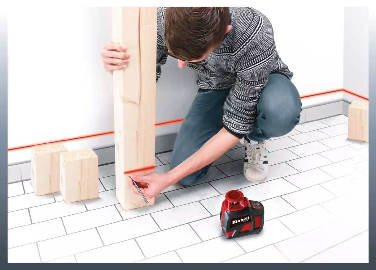 Nivel Láser Cruzado ROJO 20m de 360° Autonivelante Einhell TE-LL 360