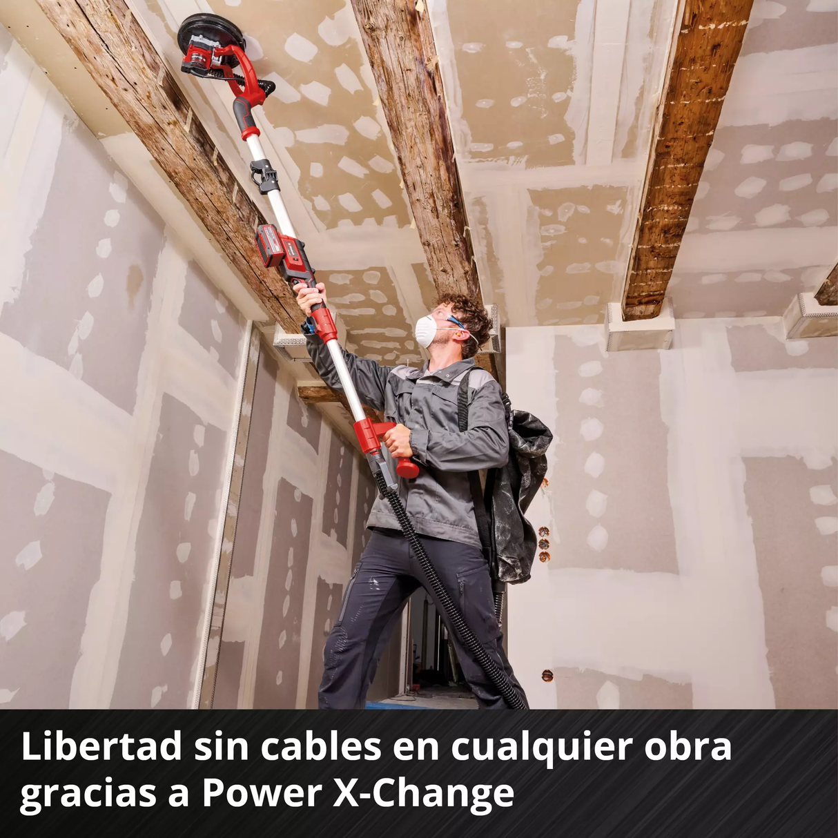 Lijadora de Pared Telescópica Jirafa Inalám 225mm c/Lijas TE-DW 18/225 Li BL SOLO