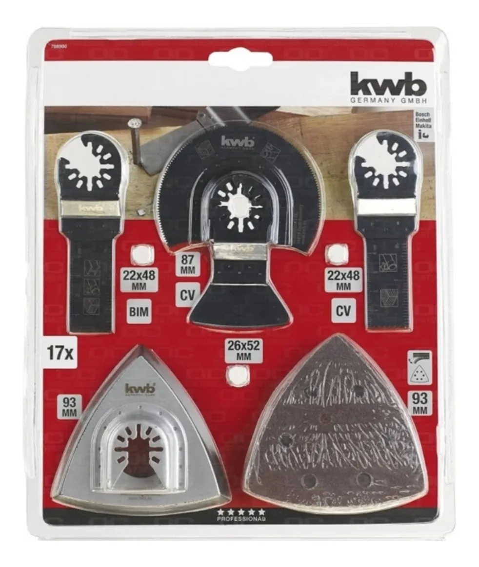 Set Mechas Accesorios 17 P/ Sierra Multicortadora Oscilante