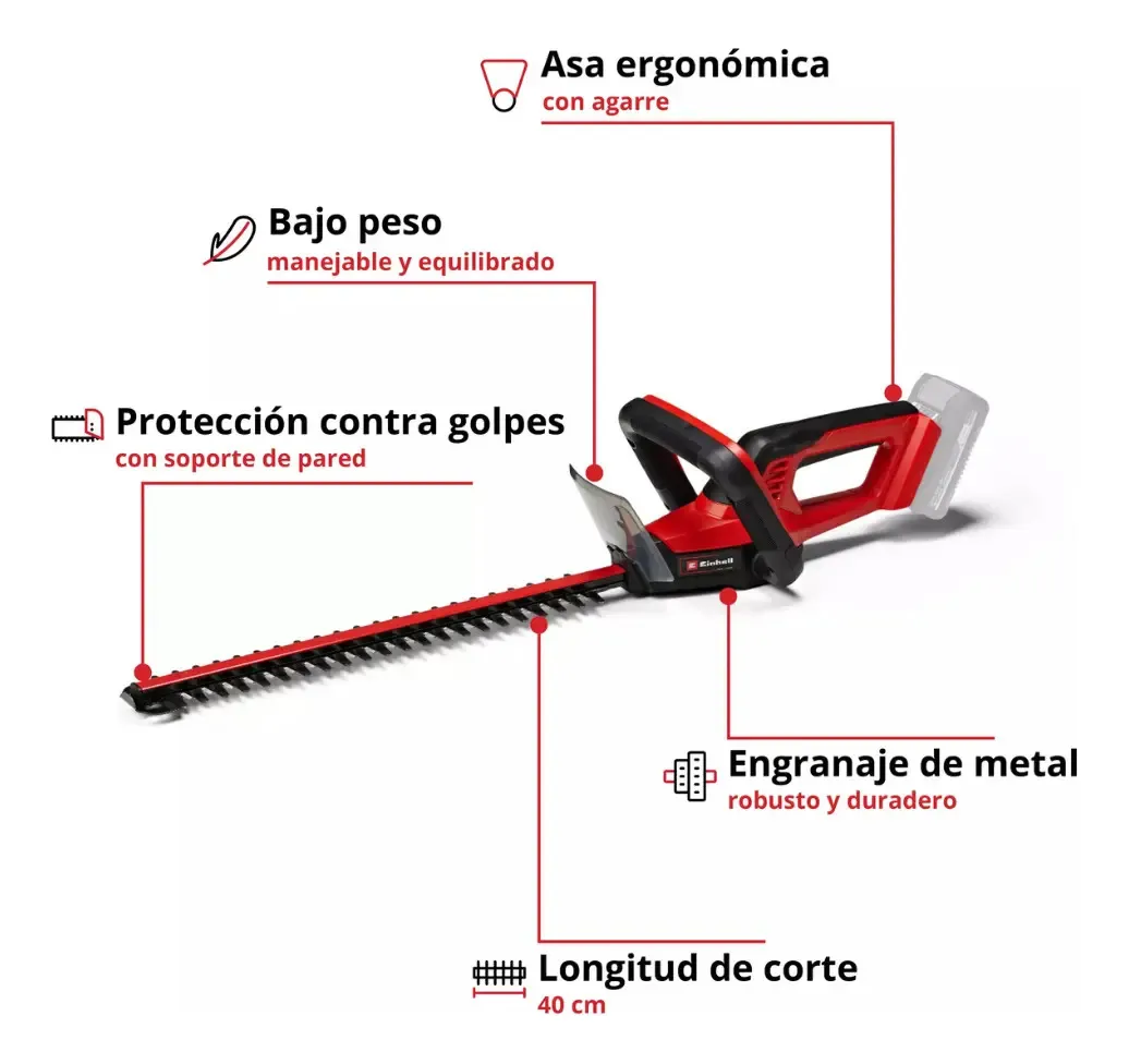 Cortacerco Liviano Inalámbrico 40cm Clásico Einhell GC-CH 18/40