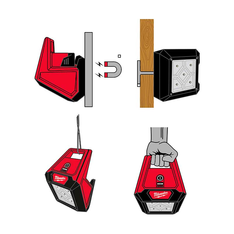 Reflector LED Magnético 1000 Lm M12 Milwaukee 2364-20 (S/Bat)