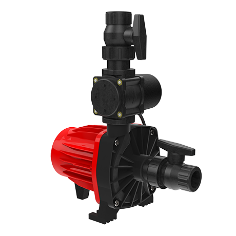 Detalle del motor de la bomba presurizadora Rowa Tango SFL 14, resaltando su tamaño y diseño