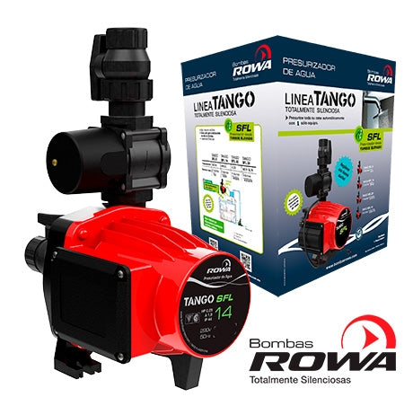 Bomba presurizadora Rowa Tango SFL 14 en su caja de embalaje, lista para instalación