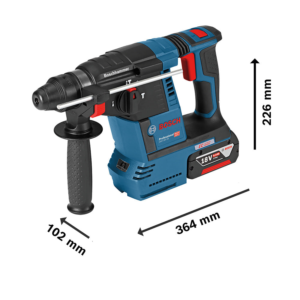 Martillo perforador Bosch GBH 18V-26 Brushless 2 bat+maletín