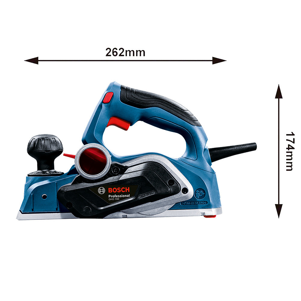 Cepillo Bosch GHO 700 220V 700W 2 cuchillas y colector polvo