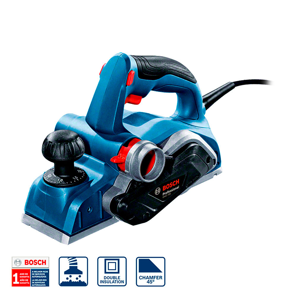 Cepillo Bosch GHO 700 220V 700W 2 cuchillas y colector polvo