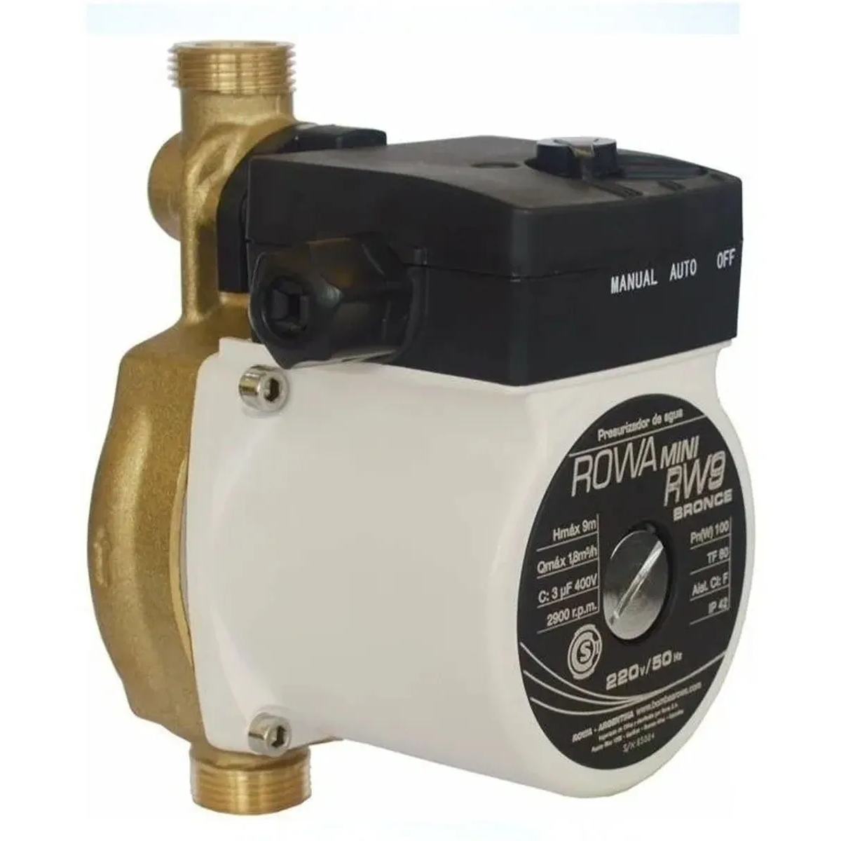 Bomba de Agua Presurizadora Bronce Rowa Mini Rw9