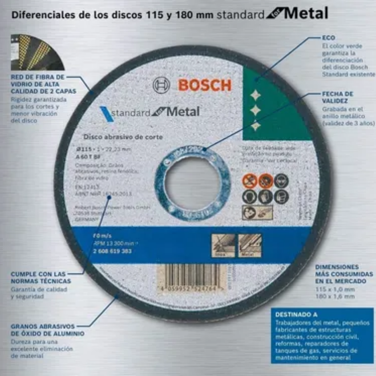 Discos de corte para metal 125 mm - BT-Ingenieros