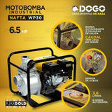 Motobomba Industrial Nafta 6,5 Hp Dogo Agua 1000 L/min cualidades de la motobomba