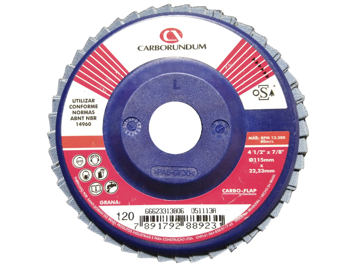Disco Abrasivo Carboflap Zirconio 115X22 mm Grano 120 Carborundum