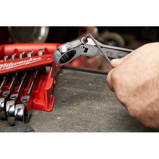 Juego de Llaves Crique Combinadas con Cabeza Flexible Métrica (7 Piezas) - Milwaukee 45-96-9600