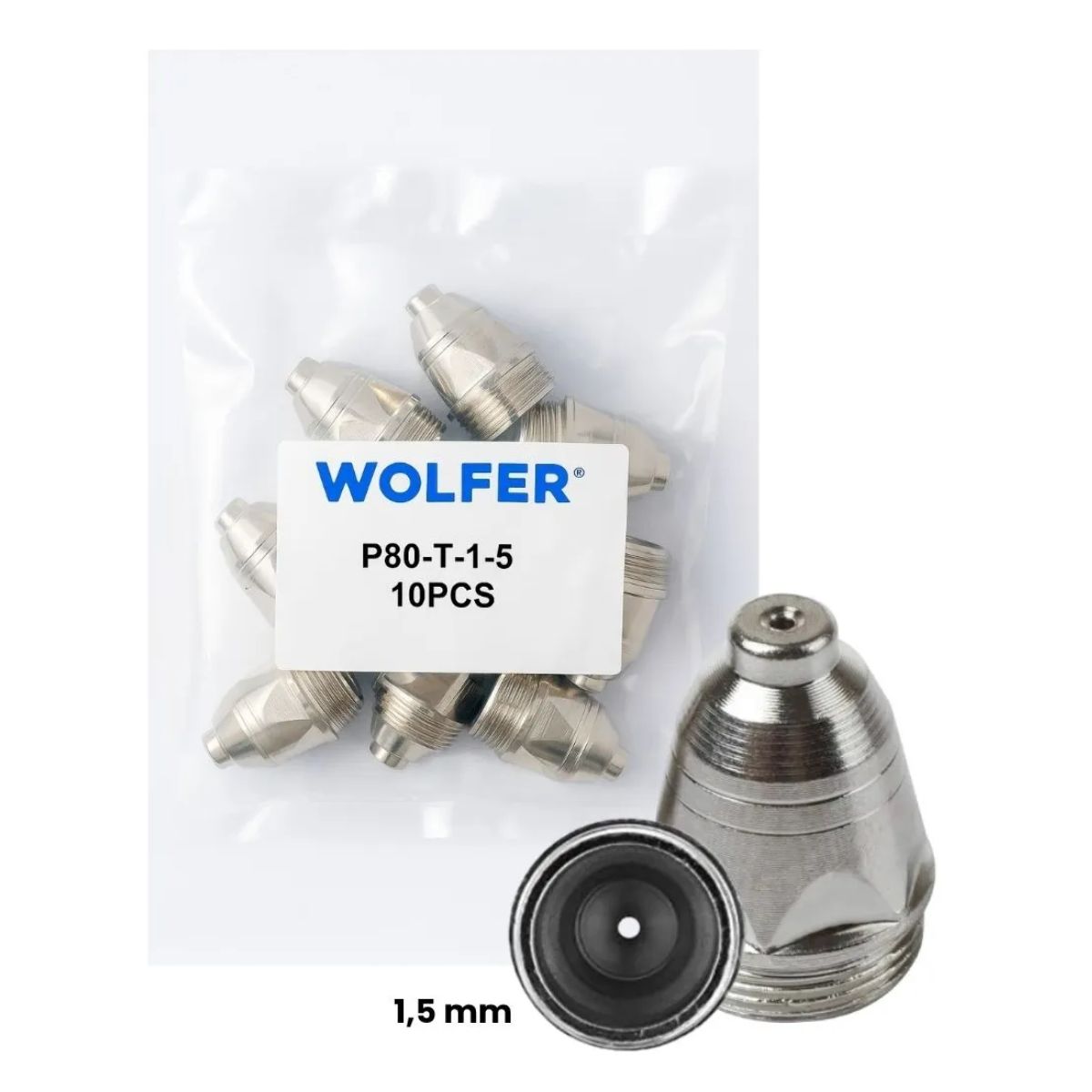 10 Toberas Consumibles Torcha Plasma P80 Pt80 Tobera De 1,5 Mm