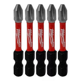 5 Puntas Medianas Imantadas Impacto PH2 50mm 1/4'' Milwaukee 4832-4602