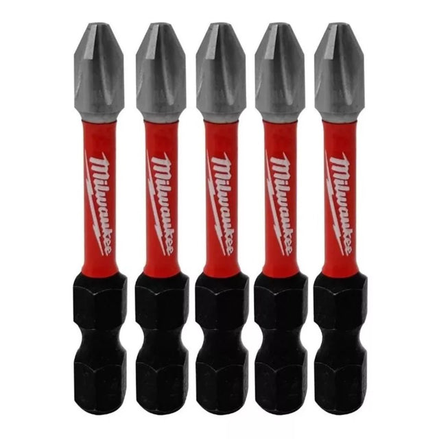 5 Puntas Medianas Imantadas Impacto PH2 50mm 1/4'' Milwaukee 4832-4602