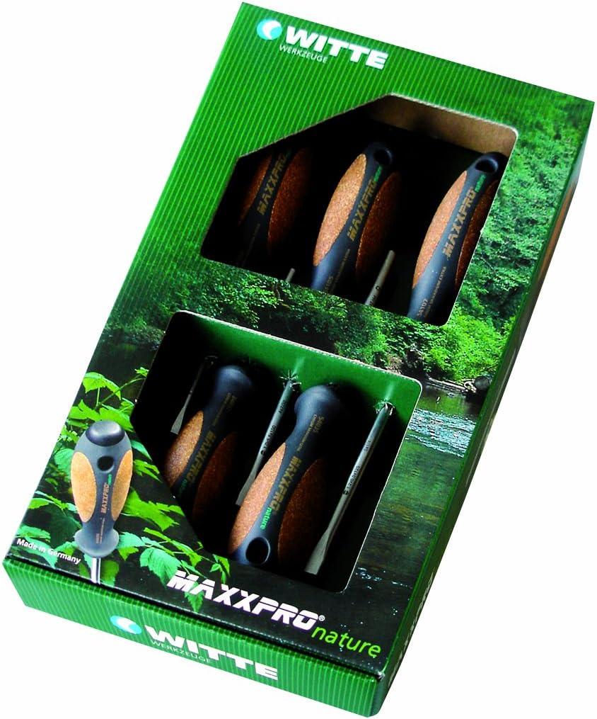 Juego de Destornilladores Punta Plana 5 Pzs Witte Maxxpro Nature Phillips