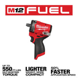 Llave de Impacto 1/2" M12 Compacta Fuel Stubby Milwaukee 2563-20 (S/Bat)