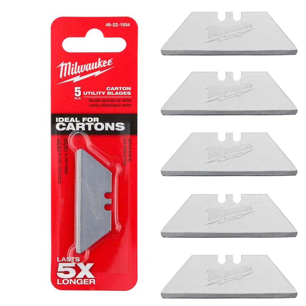 Blister de 5 Hojas Trapezoidales Milwaukee 4822-1934 HOJAS