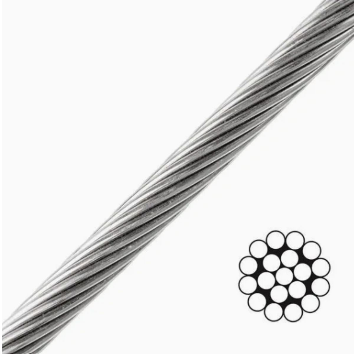 Cable de Acero Galvanizado Dogo 1.5 mm - Rollo 200 Mts (1x19)