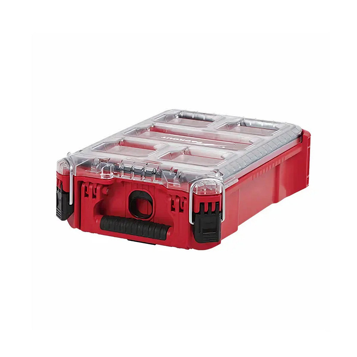 Caja organizadora Packout Milwaukee 4822-843 con compartimentos modulares para herramientas profesionales.