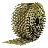 Clavos espiralados de 2.2 mm y 50 mm para techos, ideal para sujeción en chapas y construcción.