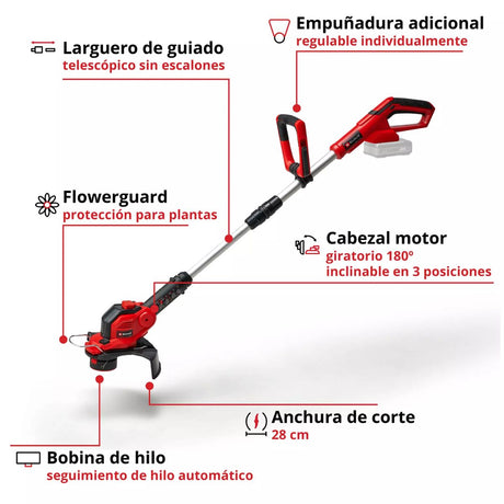 Cortacésped Inalámbrico Einhell GE-CT 18/28 Li-Solo 18V12