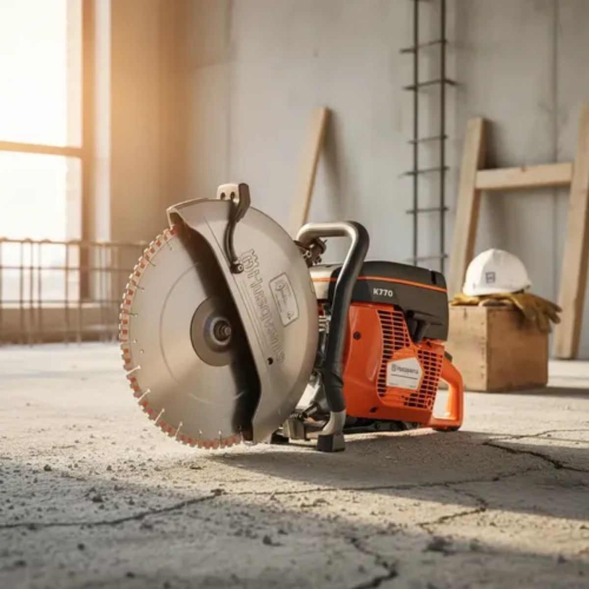 Cortadora Aserradora De Concreto Manual Husqvarna K770 en uso 