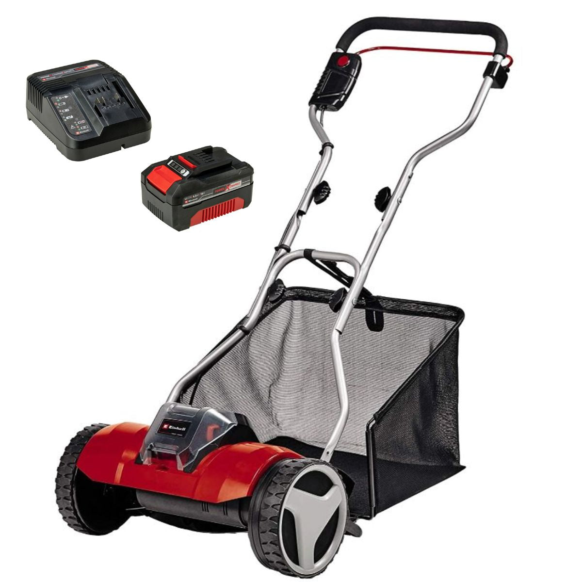 Cortadora De Cesped Inalambrica Helicoidal Einhell GE-HM-18-38-LI + batería y cargador