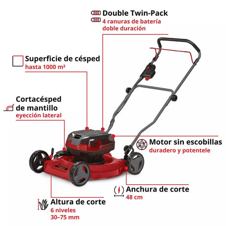 Cortadora De Pasto Inalámbrica Einhell  Ge-Cm 36/48 Li M-Solo caracteristicas