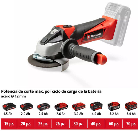 Amoladora Angular Inalambrica Einhell Bateria 4 Ah Amp Te-ag batería