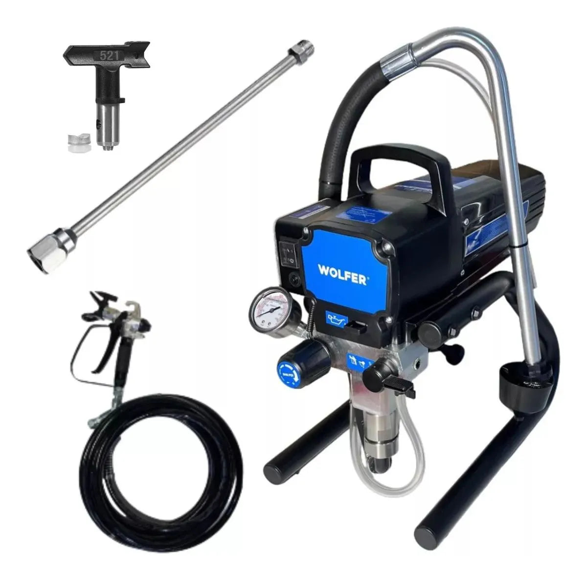 Equipo De Pintar Airless 900w Wolfer Laca Boquilla 519 Y 521