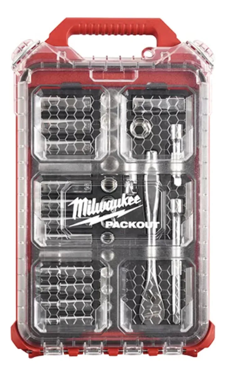 Set Bocallaves Enc 3/8 32 Piezas Packout Milwaukee 4822-9482