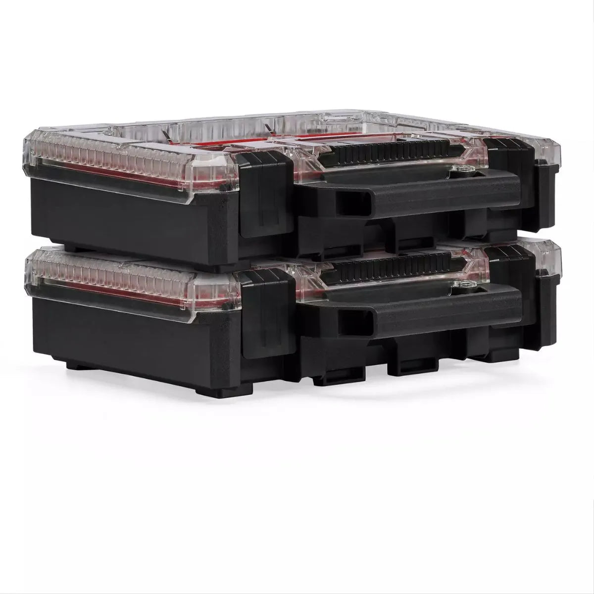 Caja E-case Mediana Organizador Con Compartimientos Apilable Negro