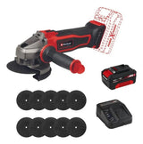 Amoladora Inalámbrica Einhell 18v Te-ag 18/115 2 Kit Discos
