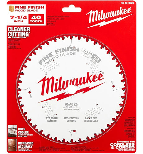 Disco de Sierra Circular de 40 Dientes 184 mm Milwaukee 4840-0726 2