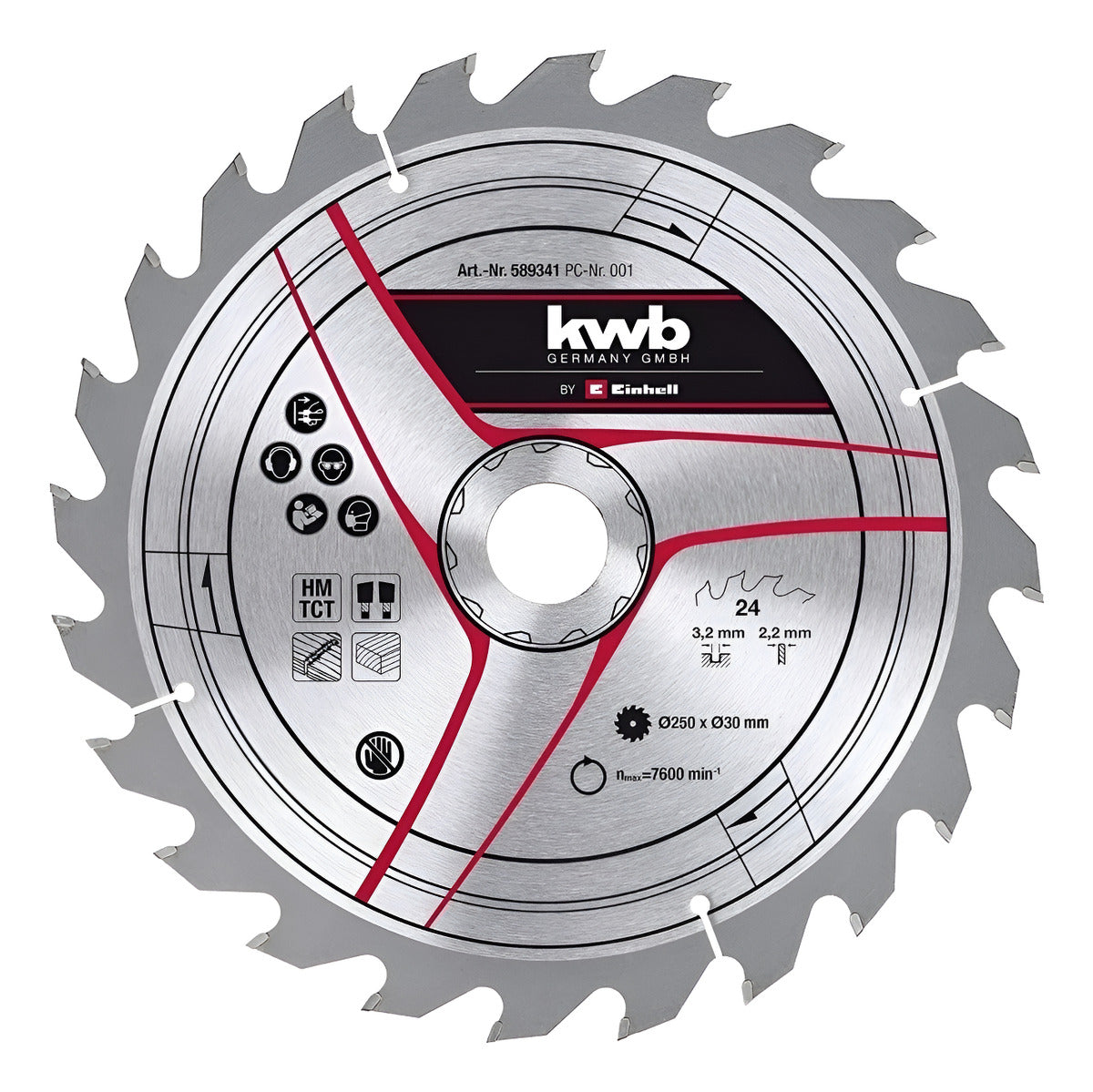 Disco De Sierra 250 Mm 24 Dientes Para Madera Kwb 49589341