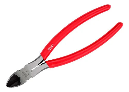 Pinza de corte diagonal Milwaukee 8 pulgadas, herramienta ergonómica para cortes precisos en cables y alambres, modelo 48-22-6508.