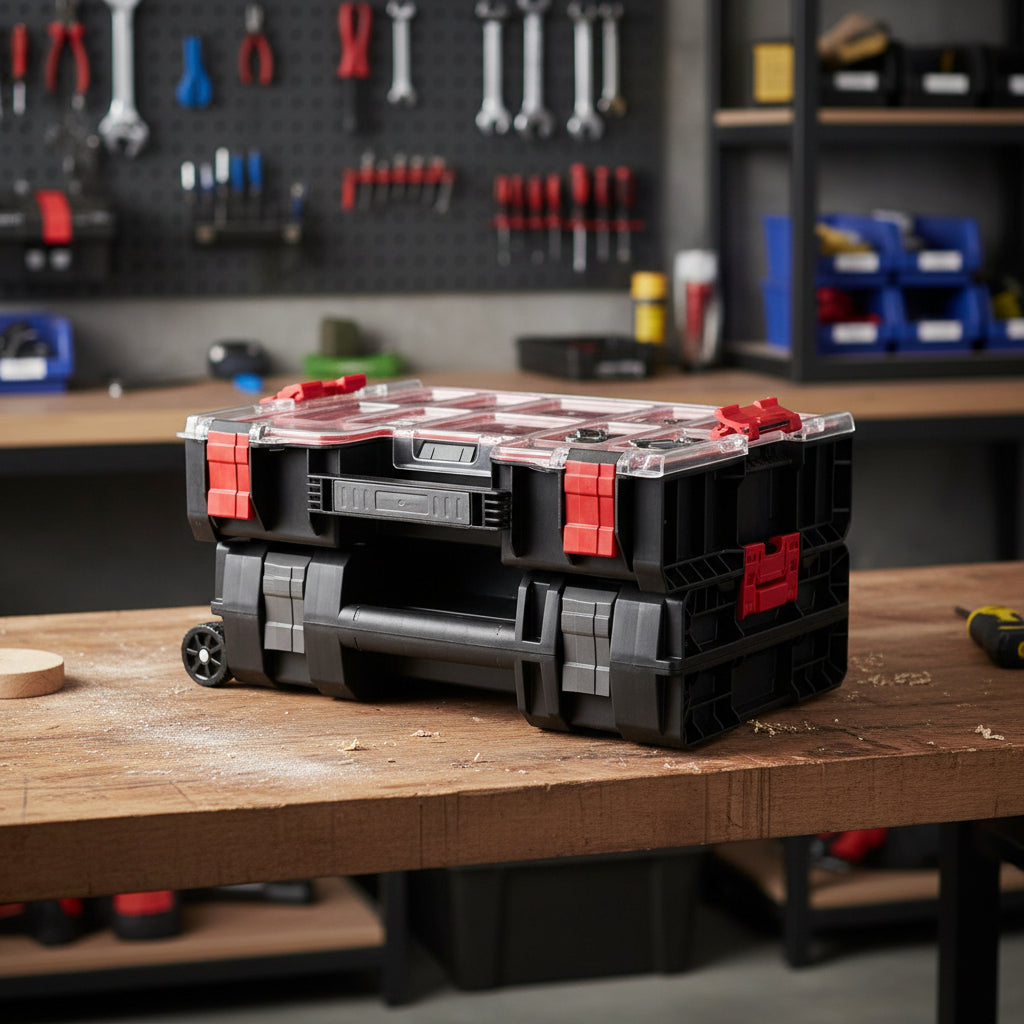 Caja Herramientas Qbrick Pro Foam + Organizador 300 Apilable