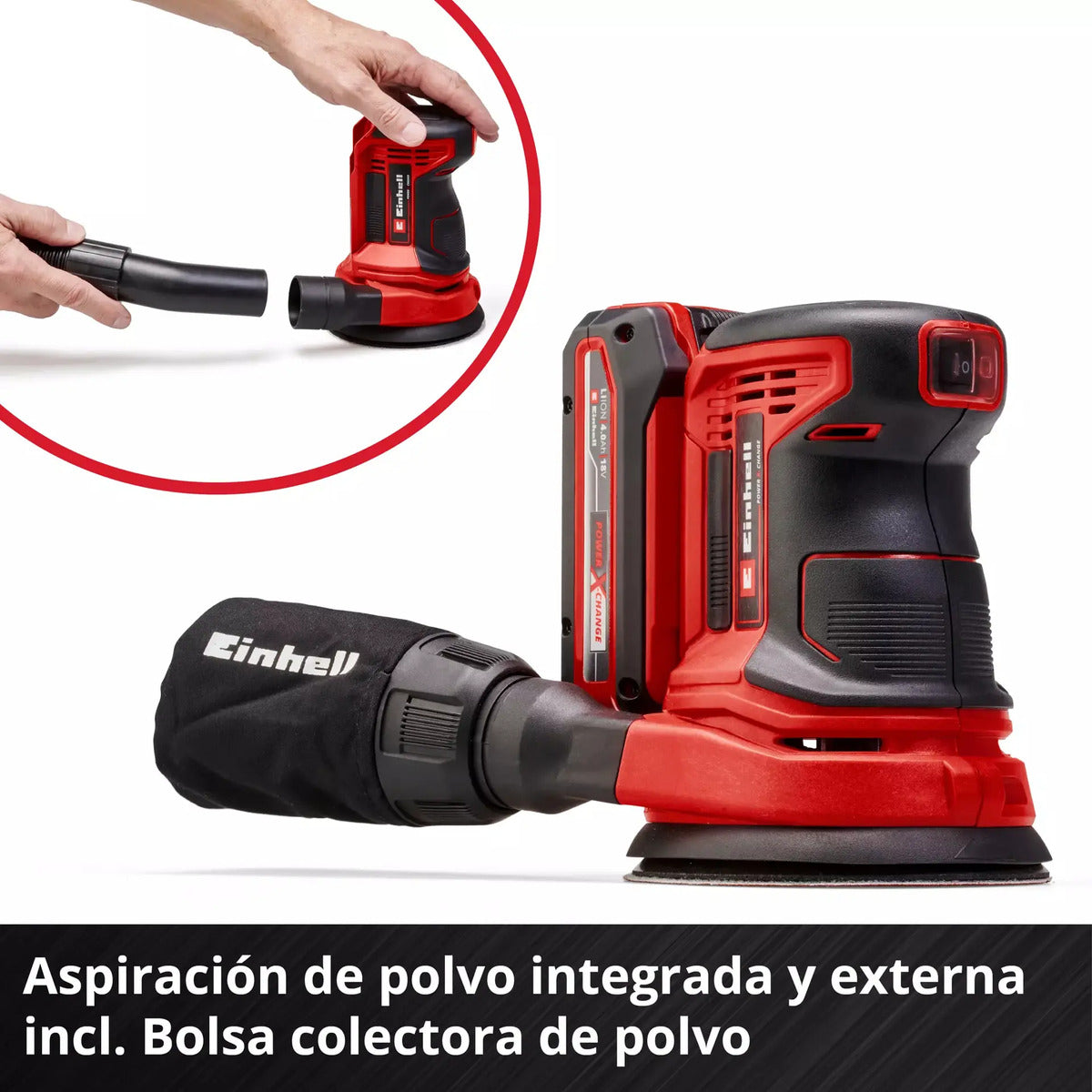 Lijadora Inalambrica 18v Orbital D Palma Einhell Kit Bateria
