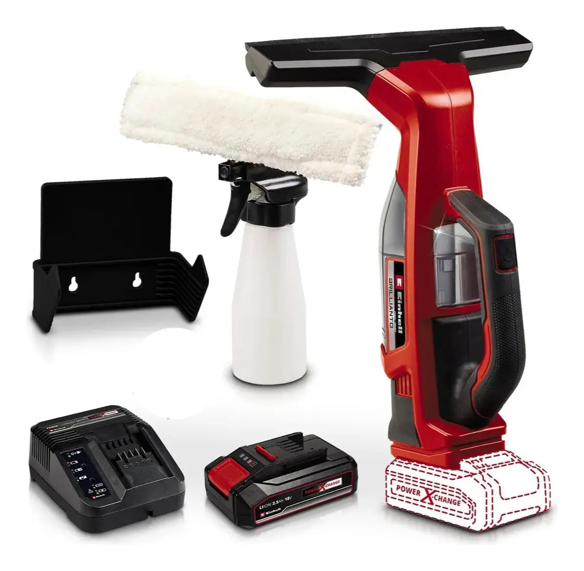 Limpiador Vidrios Inalambrico Einhell Brillanto Bater 2.5 Ah