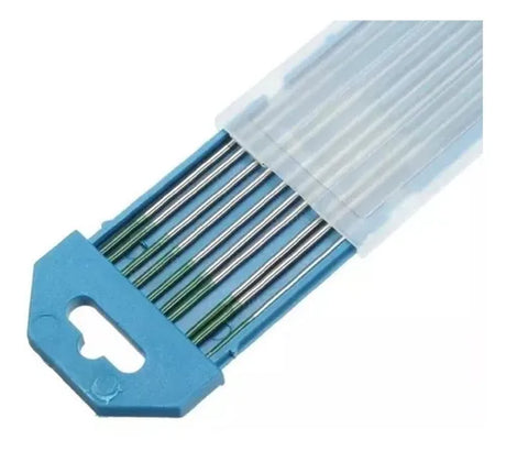 Electrodos De Tungsteno 2,4 Mm Tig Punta Verde Aluminio X 10 Unid