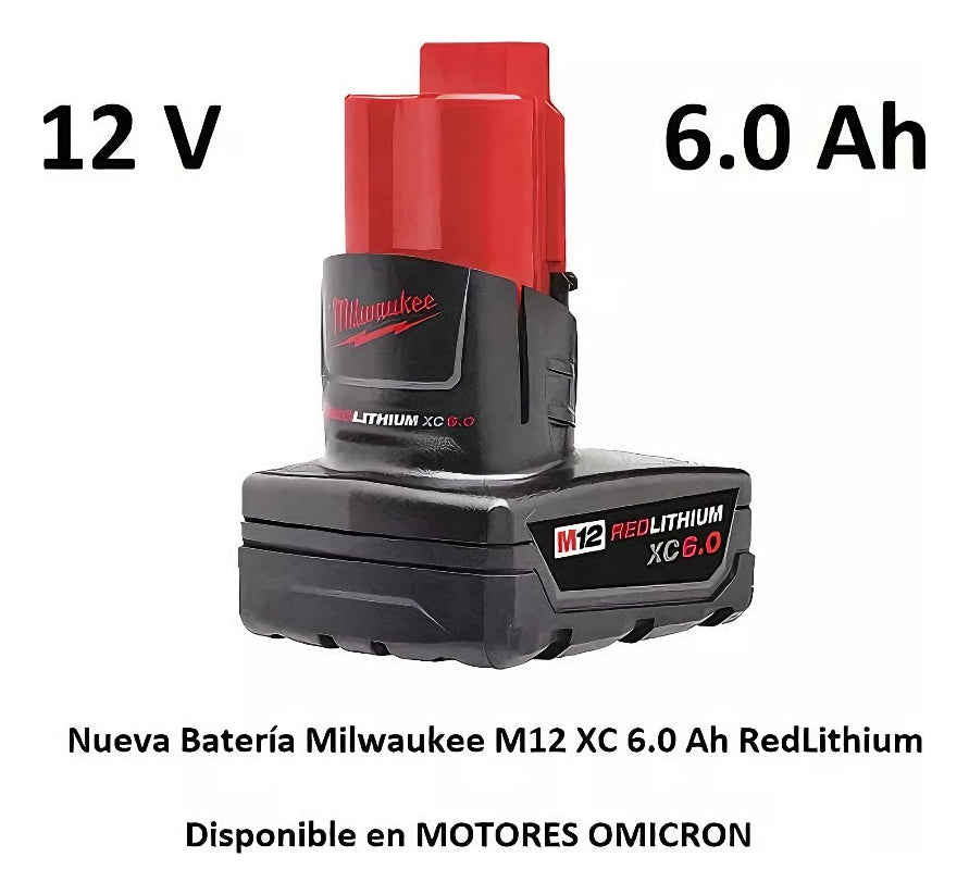 Batería M12 Ion Litio XC 6Ah. Red Lithium Milwaukee 4811-2460 2