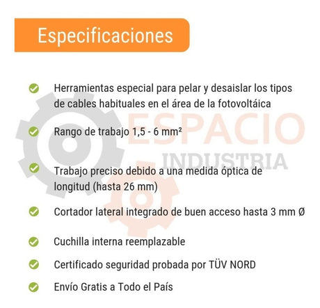 Alicate Pelacable Automática de 1,5 a 6 mm No. 7 Solar Weicon 51002007 3