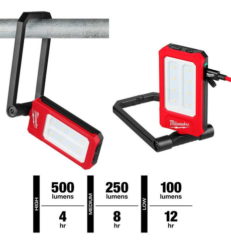 Luz LED Linterna Recargable Mgnt Colgable USB-C 500Lm Milwaukee 2013-R 4