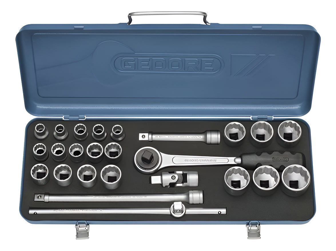 Juego De Enchufes Pieza De 25 Piezas Con Funda Gedore