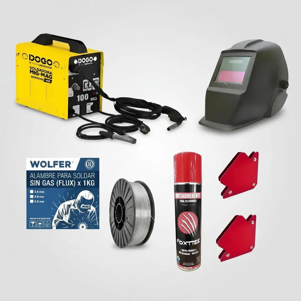 Soldadora Mig 100 Amp Alambre Flux Y Escuadras Y Mascara