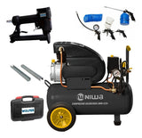 Compresor 24l 2hp + Kit Aire + Clavadora Neumática