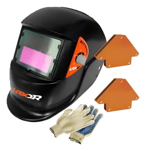 Máscara Soldar Fotosensible Labor +escuadras Magnéticas Guan